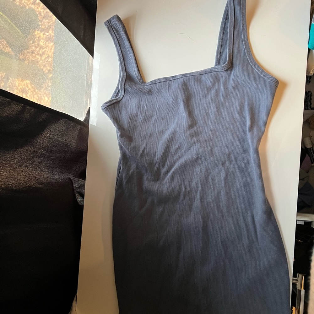 Hollister body con dress steel blue